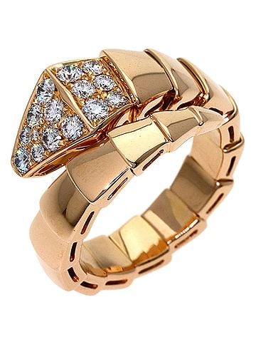 Bvlgari Bulgari Serpenti Viper Diamond Ring, 18K Pink Gold, Women's BVLGARI (view 2)