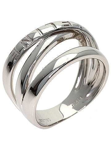 Céline Celine logo motif ring, platinum PT900, women's ring. (view 2)