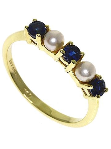 Tiffany & Co. Tiffany &amp; Co. Pearl Sapphire Ring, 18K Yellow Gold, Women's. (view 1)