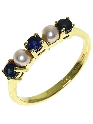 Tiffany & Co. Tiffany &amp; Co. Pearl Sapphire Ring, 18K Yellow Gold, Women's. (view 2)