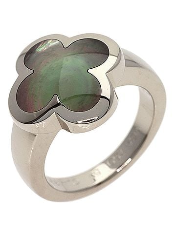 Van Cleef & Arpels Van Cleef &amp; Arpels Pure Alhambra Mother of Pearl Ring #52, 18K White Gold, Women's. (view 2)