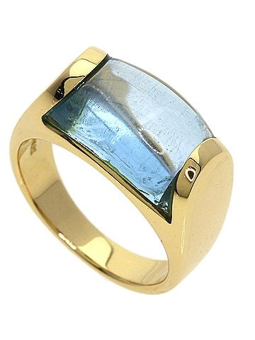 Bvlgari BVLGARI Tronchetto Blue Topaz Ring, 18K Yellow Gold, Women's. (view 1)