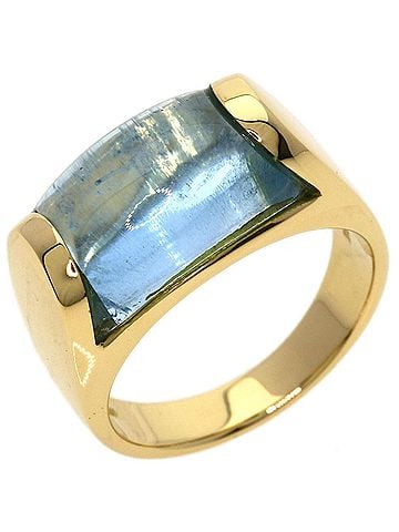 Bvlgari BVLGARI Tronchetto Blue Topaz Ring, 18K Yellow Gold, Women's. (view 2)