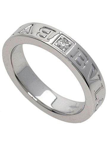 Bvlgari Bulgari Double Logo 1P Diamond Ring, 18K White Gold, Women's BVLGARI (view 1)