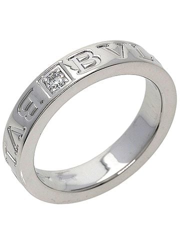 Bvlgari Bulgari Double Logo 1P Diamond Ring, 18K White Gold, Women's BVLGARI (view 2)
