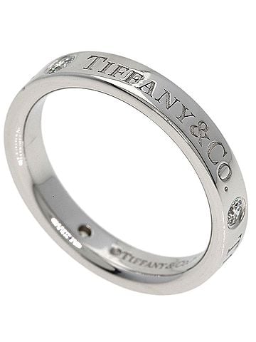 Tiffany & Co. Tiffany &amp; Co. Flat Band 3-Piece Diamond Ring, Platinum PT950, Women's. (view 1)