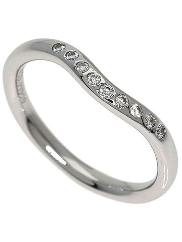 Tiffany & Co. Tiffany &amp; Co. Curved Band Diamond Ring, Platinum PT950, Women's Ring. (view 1)