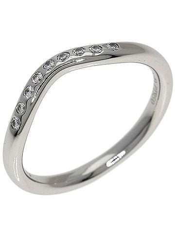 Tiffany & Co. Tiffany &amp; Co. Curved Band Diamond Ring, Platinum PT950, Women's Ring. (view 2)