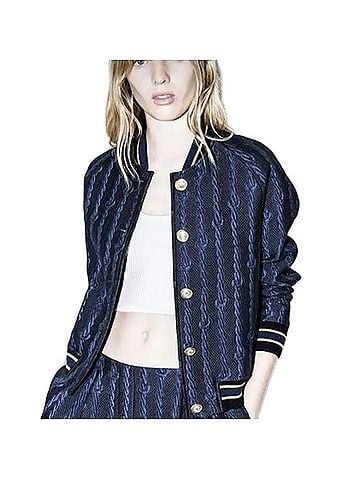 3.1 Phillip Lim Brocade Cable Print Varsity Bomber Jacket (view 1)