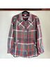 CAbi Plaid Gray Red White Button-Down Shirt Size L - photo 4