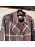 CAbi Plaid Gray Red White Button-Down Shirt Size L - photo 7