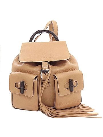 Gucci Gucci 370833 Bamboo Fringe Backpack/Daypack, Calfskin, Women's GUCCI (view 1)