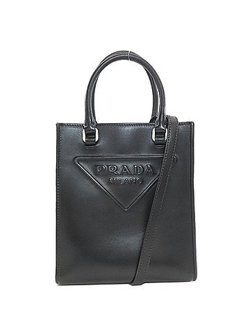 Prada Prada 1BA333 Embossed Logo 2-Way Handbag, Soft Calf Leather, Women's PRADA (view 1)