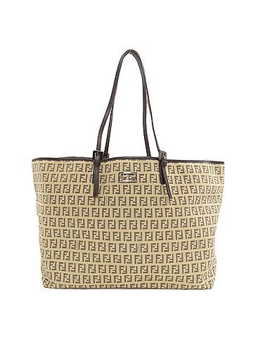 Fendi Fendi Zucca Pattern Tote Bag, Canvas/Leather, Women's FENDI (view 1)