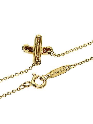 Tiffany & Co. Tiffany &amp; Co. Signature Cross Diamond Necklace, 18K Yellow Gold, Women's. (view 2)