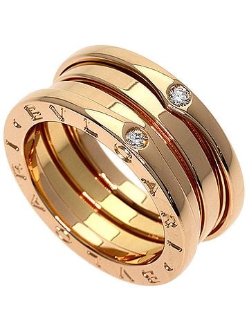 Bvlgari BVLGARI B-zero1 3-band 4P Diamond Ring #50 18K Pink Gold Women's (view 1)
