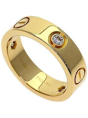 Cartier Cartier Love Ring Half Diamond #53 Ring, 18K Yellow Gold, Women's, CARTIER (view 1)