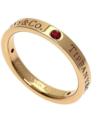 Tiffany & Co. Tiffany &amp; Co. Flat Band 3-Piece Ruby Ring, 18K Pink Gold, Women's. (view 1)