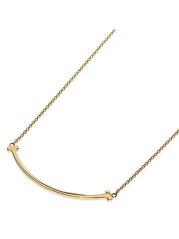 Tiffany & Co. Tiffany &amp; Co. T Smile Small Necklace, 18K Pink Gold, Women's. (view 1)