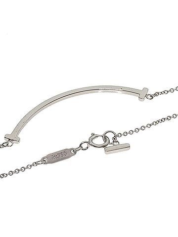 Tiffany & Co. Tiffany &amp; Co. T Smile Small Necklace, 18K White Gold, Women's. (view 2)