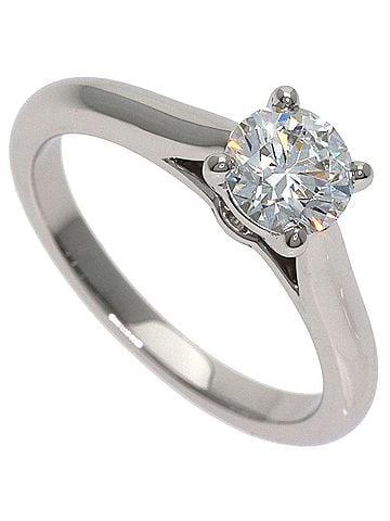 Cartier Cartier Solitaire 1P Diamond Ring #46 Platinum PT950 Women's CARTIER (view 1)