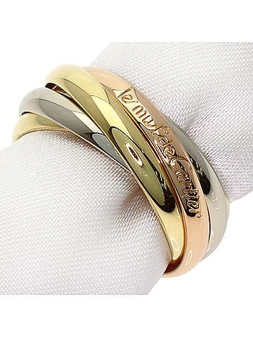 Cartier Cartier Trinity 5-Ring Ring #52, 18K Yellow Gold/18K Pink White Gold, Women's. (view 1)