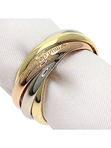 Cartier Cartier Trinity 5-Ring Ring #52, 18K Yellow Gold/18K Pink White Gold, Women's. (view 2)