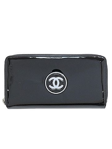 Chanel Chanel Coco Mark Silver Hardware Long Wallet Enamel Women's CHANEL (view 1)