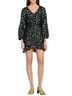 Sandro 100% Polyester Floral Black Green Cocktail Dress Size 8 - photo 1