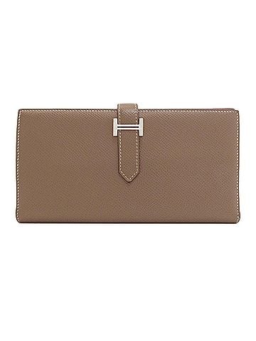 Hermès Hermes Bearn Soufflé Etoupe Silver Hardware Long Wallet Epsom Leather Women's HERMES (view 1)