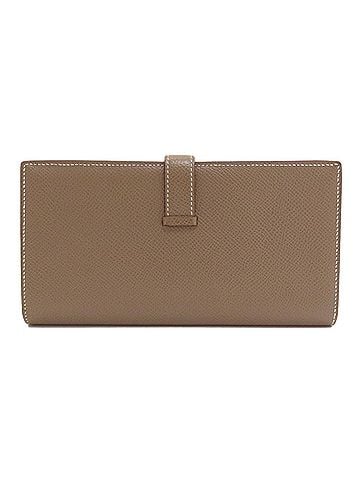 Hermès Hermes Bearn Soufflé Etoupe Silver Hardware Long Wallet Epsom Leather Women's HERMES (view 2)