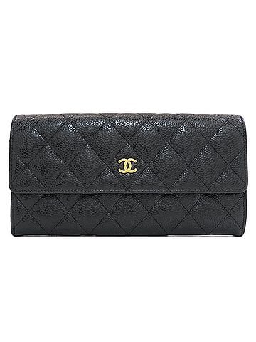Chanel Chanel Matelassé Coco Mark Gold Hardware Long Wallet Grained Calfskin Women's CHANEL (view 1)