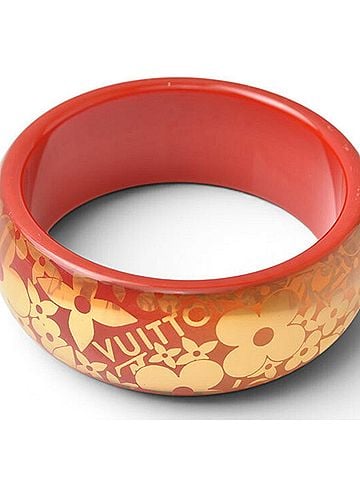 Louis Vuitton Louis Vuitton Bangle Bracelet LOUIS VUITTON Tropical Cocktail Flower GM M size Red Orange Gold M66310 Women's (view 2)