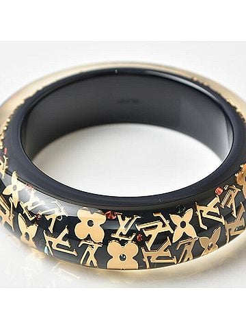 Louis Vuitton Louis Vuitton Bangle Bracelet LOUIS VUITTON Inclusion GM Black Gold Women's (view 2)