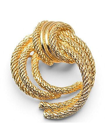 Christian Dior Christian Dior pin brooch, twisted rope motif, gold. (view 1)
