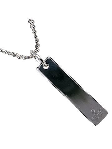 Gucci Gucci Bar Necklace, Ball Chain, Sterling Silver 925, Approx. 23.4g, Unisex (view 1)