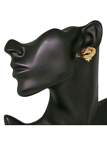 Chanel Chanel Coco Mark Earrings, Gold Plated, Approx. 14.5g, Women's (view 2)