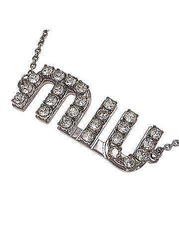 Miu Miu Miu Miu Miu Rhinestone Bracelet, Metal, Women's (view 2)