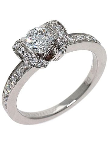 Tiffany & Co. Tiffany &amp; Co. Ribbon Diamond Ring, Platinum PT950, Women's Ring. (view 2)