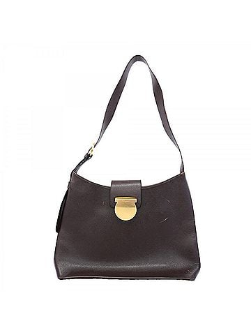 Salvatore Ferragamo Salvatore Ferragamo Gancini Leather Shoulder Bag, Brown, Women's (view 1)