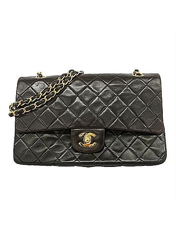 Chanel Chanel Matelassé Shoulder Bag, Double Flap, Chain, Lambskin, Black, Women's (view 1)