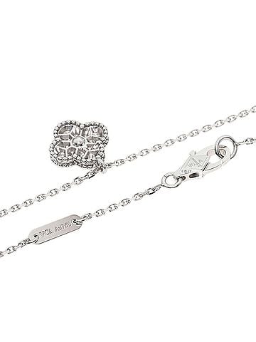 Van Cleef & Arpels Van Cleef &amp; Arpels Sweet Alhambra Diamond Necklace, 18K White Gold, Women's (view 2)