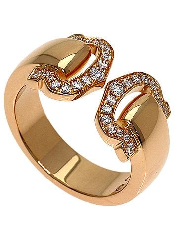 Cartier Cartier 2C Boucleuse Diamond Ring #48 18K Pink Gold Women's CARTIER (view 1)