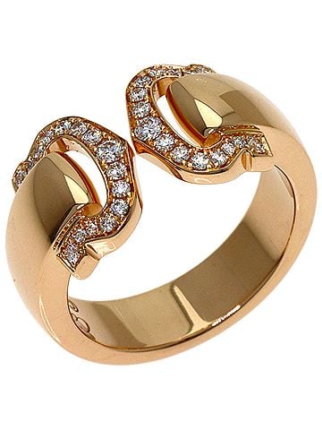 Cartier Cartier 2C Boucleuse Diamond Ring #48 18K Pink Gold Women's CARTIER (view 2)