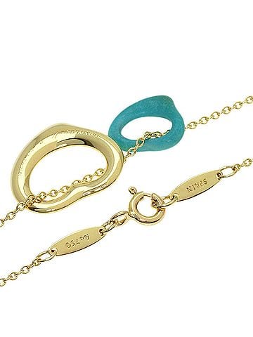 Tiffany & Co. Tiffany &amp; Co. Open Heart Turquoise Necklace, 18K Yellow Gold, Women's. (view 2)