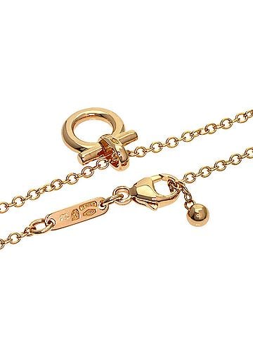 Salvatore Ferragamo Salvatore Ferragamo Gancini Pink Sapphire Necklace, 18K Gold, Women's. (view 2)