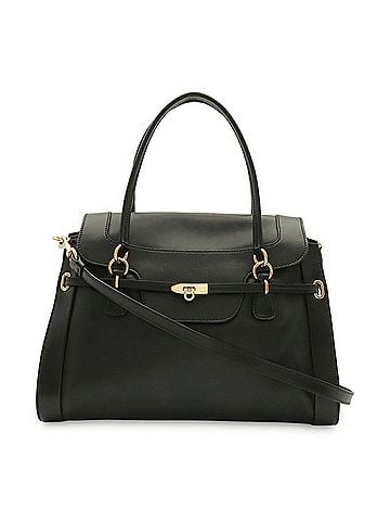 Salvatore Ferragamo Salvatore Ferragamo Gancini Handbag/Shoulder Bag, Leather, Black, EZ-21C857 (view 2)