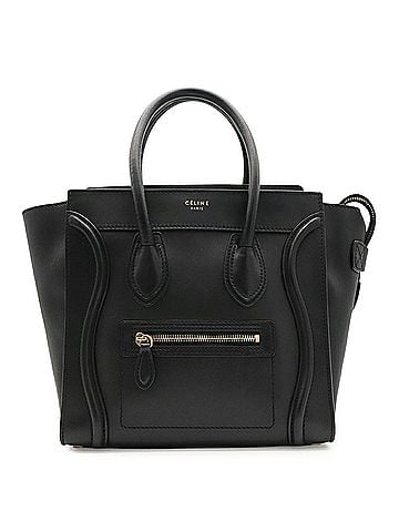 Céline CELINE Luggage Micro Shopper Tote Bag Handbag Leather Black 167793 (view 2)