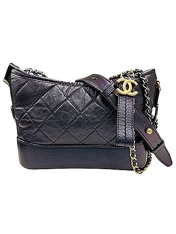 Chanel CHANEL Gabrielle de Small Hobo Metallic Black Calfskin Shoulder Bag with Chain Strap for Women (view 1)