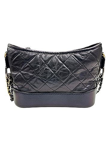 Chanel CHANEL Gabrielle de Small Hobo Metallic Black Calfskin Shoulder Bag with Chain Strap for Women (view 2)